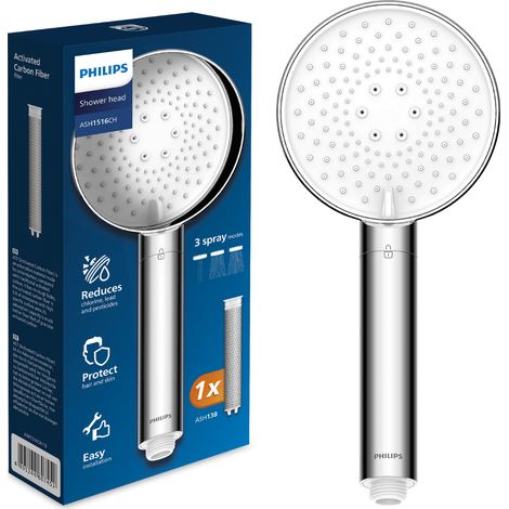 Filtro de ducha cromado PHILIPS ASH1516CH. Agua de baño filtrada.