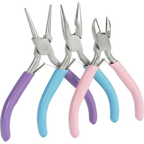 3 Pinces à Bijoux, Pince Trousse Outils de Fabrication de Bijoux, Pinces à Becs Aiguilles, Pinces à Bec Long, Pinces à Becs de Chaîne, Coupe-fil (1/5)