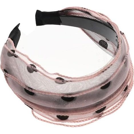 Bandeau à cheveux coréen en maille ondulée à large bord pour femme, bandeau à cheveux antidérapant en dentelle (rose) (1/5)