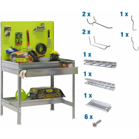 Estantería SIMONGARDEN Pack s.bt2 box 900x400 verde/galv+ 9accs