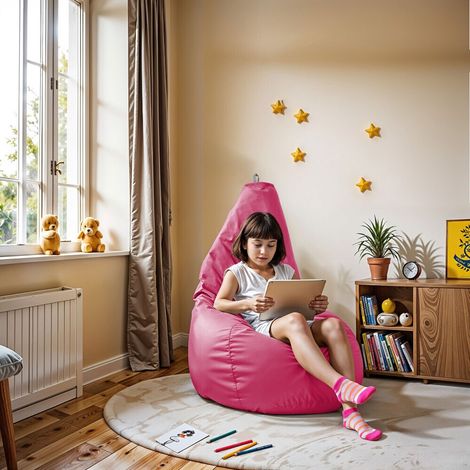 Pouf Poire Similicuir Fuchsia XL Fuschia