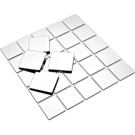 Miroir autocollants muraux 36 Pack, 5x5cm / 1.9x1.9inch petites carreaux miroir autocollants en acrylique, imperméable, feuilles de miroir en plastique flexible pour miroir de bricolage (1/5)