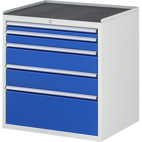 Rau Schubladenschrank m. Anti-Rutsch-Matte 5 Schubl.-XL 1x60 1x90 2x150 1x270mm (1/5)