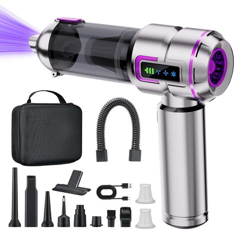 Aspirateur à Main Rechargeable, aspirateur sans Fil Puissant de 27000 PA, Vitesse de Rotation de 220000 Tours/Minute, adapté au Nettoyage des Voitures, des Bureaux et des Poils d'animaux (1/5)