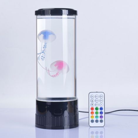 Lampe méduse – Lampe LED méduse cool – Avec télécommande, lumière colorée, cadeau approprié pour enfants et adultes, noir (1/5)