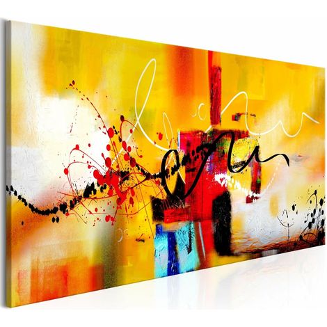 Tableau mélodies de rue orange large - 120 x 60 cm (1/4)