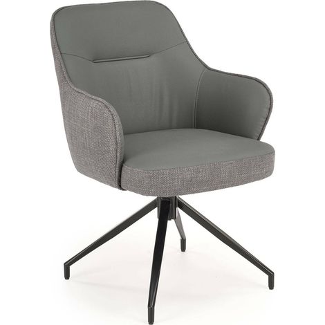 Silla Houston 1601, Gris, 85x60x65cm, Cuero ecológico, Metálico