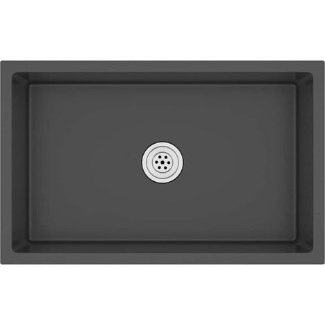 Handmade Kitchen Sink Black Stainless Steel vidaXL