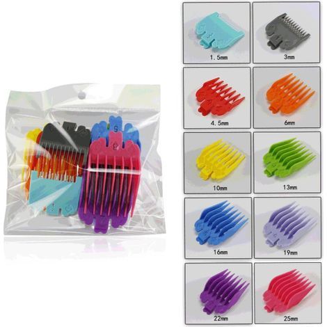 Set of 8 guide combs, guide combs for hair clippers, 8 guide combs for repair