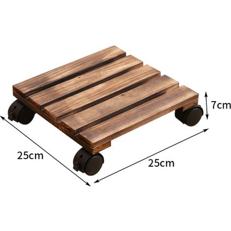 Support roulant à plantes Bois de cèdre 4 pcs 25 x 25 cm