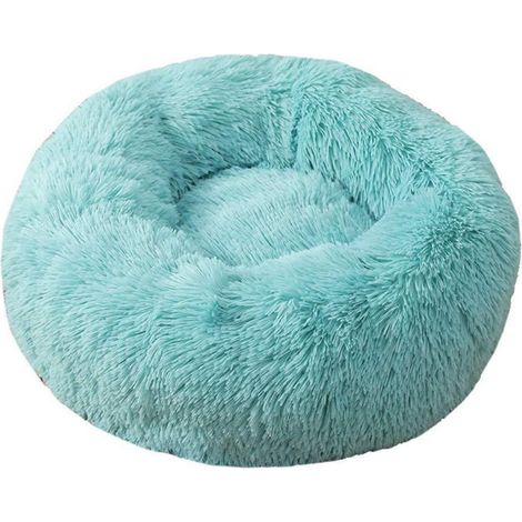 Rundes Hundebett Plüsch weich Donut Katzenbett rutschfest (Grün, 120CM)