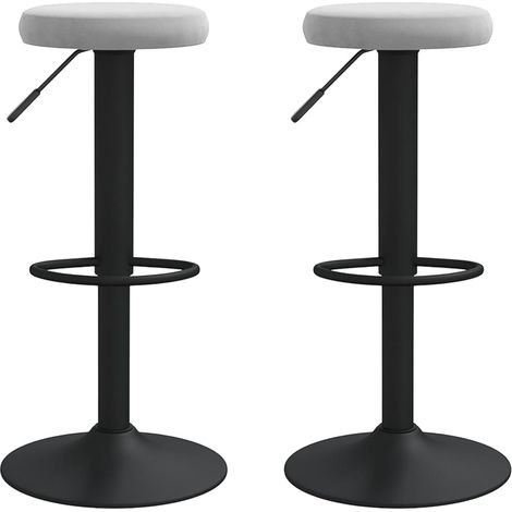 Maison Exclusive - Barhocker 2 Stk. Hellgrau Samt