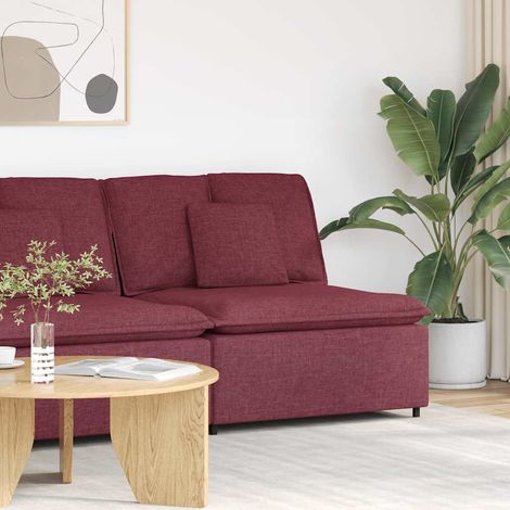 Modulares Sofa Mittelmodul mit Kissen Weinrot 100 cm