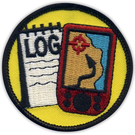 Geocaching-Logbuch- und GPS-Auszeichnungsaufnäher – rund, 2,5 Zoll – zum Aufnähen – gestickter Aufnäher/Abzeichen/Emblem