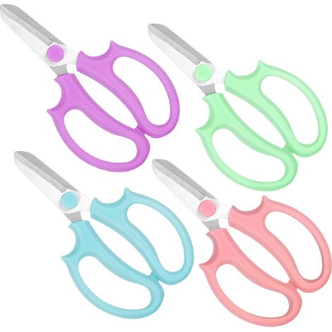 Solid Ciseaux à Elaguer, 4PCS Jeu de Sécateur de Jardin Professionnel, Epinette Longue Portée, Sécateurs de Récolte de Fruits, Outil d'Agriculture et de Jardinage, pour Branche, Fleur et Fruits