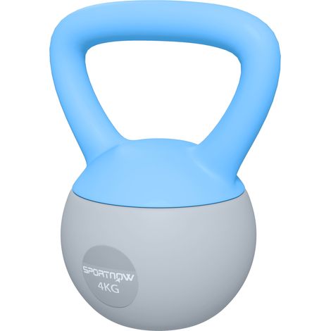 4KG Soft Kettlebell, Kettlebell with Non--Slip Handle for Home Gym, Weight Lifting, Strength Training, Light Blue/Grey (1/5)