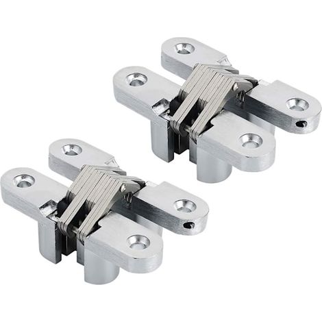 Charnières invisibles à 180° pour meubles de cuisine et armoires, en acier inoxydable, lot de 2 pour une épaisseur de 25 mm, EJL16X70-2P (1/5)