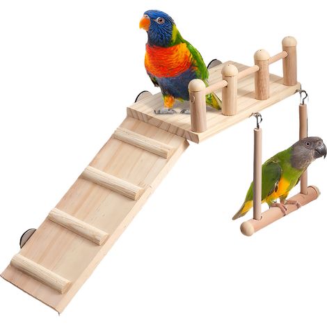 Plateforme d'habitation en bois pour cage d'oiseaux (1/5)