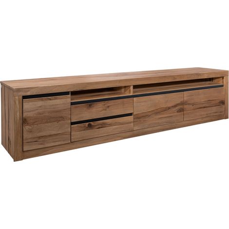 mobile TV in legno di Quercia Selvatica/ Cerro 260x50x60 tabacco marrone oliato MONTREUX 241 (1/3)