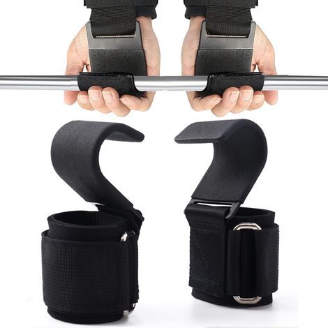 Ceinture de musculation avec crochet de maintien lombaire - sangles réglables - 2 noires (1/5)