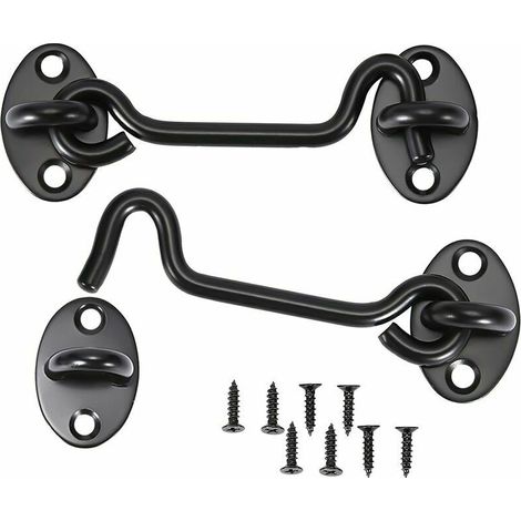 6pcs Loquet de porte en acier inoxydable avec vis de montage pour porte de grange, porte de garage, porte de garage (7,5 cm) (1/5)