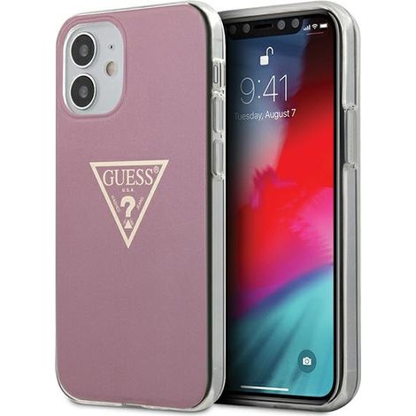 Hülle für iPhone 12 mini, Guess Hardcase Metallic Collection, Pink (1/3)