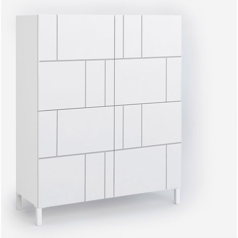 Credenza alta moderna con 4 ante e ripiani interni Nuvia