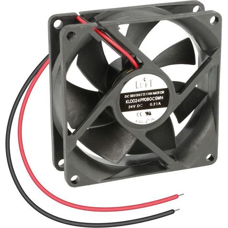 Ventilatore 24vdc 80x80x25mm a 2 fili di attrito Luft Kld024pp080cswh (1/2)