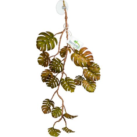 Pianta artificiale di monstera da appendere per terrario a tema foresta tropicale, 70 cm. (1/5)