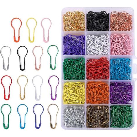 Épingles de sûreté 750 pièces, marqueurs de couture en métal, calebasses, clips de sûreté avec boîte de rangement 750 pièces C01-008-00752 Concombre amer (1/5)