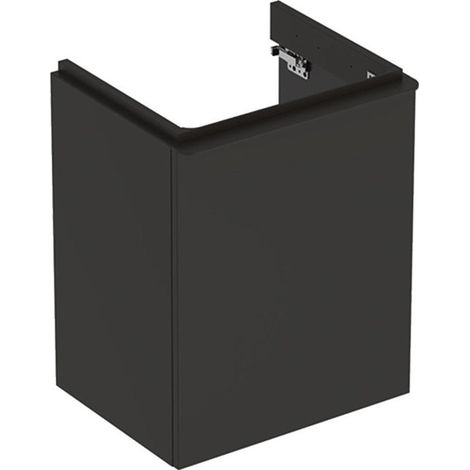 Meuble bas Geberit Smyle Square pour lave-mains,avec une porte: Largeur 49.2cm, Hauteur 61.7cm, Profondeur 40.6cm, gris velouté / laqué mat, gris velouté / thermopoudré mat, Largeur de lavabo:50cm, Ch