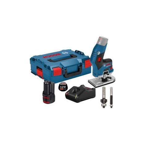 Bosch Akku-Kantenfräse GKF 12V-8 12 V / 1x 2,0 Ah Akku + Ladegerät inkl. 2x Fräser in L-Boxx (1/2)