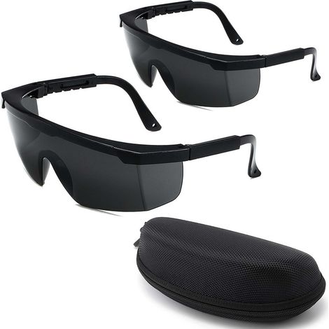 Lot de 2 lunettes de protection IPL + boîte de rangement - Lunettes de protection contre la lumière 190 nm - 2000 nm - Pour épilation HPL/IPL - Lunettes de protection laser (1/5)