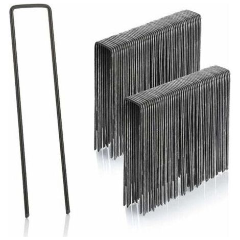 lot de 100 piquets de fixation en acier 2,9 mm, 150 mm long, 25 mm large