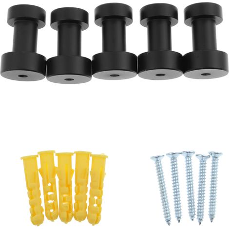 Juego de 5 ganchos de pared de latón, fijación adhesiva o con tornillos, capacidad de carga de 10 kg, para baño, cocina, entrada. (1/5)