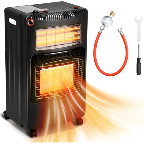 Randaco Gasheizung 4.2 KW Gasheizer inkl. Regler+Schlauch+DE zu EU Gasheizofen Keramik mit 3 Stufen Infrarot Gasheizgerät Heizstrahler für Butan- oder Propangasflaschen bis 15 kg (1/5)