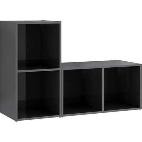 Maison Exclusive - TV-Schränke 2 Stk. Hochglanz-Grau 72x35x36,5 c