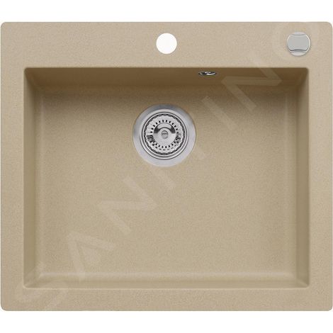 Alveus Cortina - Évier en granit 570x500 mm, avec commande de vidage, beige 1133446 (1/2)