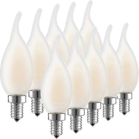 Ampoule LED E14 à filament dimmable, lot de 10, effet flamme, équivalent 4 watts à incandescence (1/5)