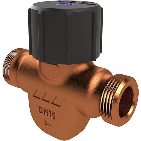 Vanne de régulation de circulation ETA-Therm, 62°C à 64°C, DN15 (1/2"), à joint plat, mâle (1/2)