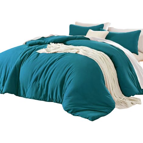 Completo Biancheria Letto Copripiumino 135x200 Federa 80x80cm Blu (1/5)