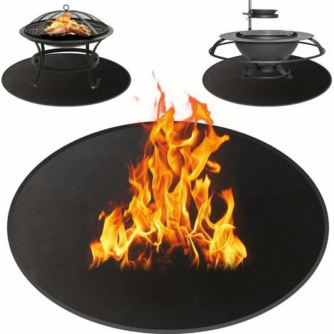 Tapis Anti Feu Portable, Tapis Anti Feu Rond 3 Couches, 36in(91CM), pour Barbecue Gril Brasero Poêle à Bois Foyer Extérieur Interieur (1/5)