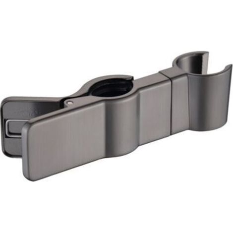 ALLIANDISSupport receveur de douche, support de tringle de douche 22-25 mm, métal, pivotant, réglable (gris) (1/4)