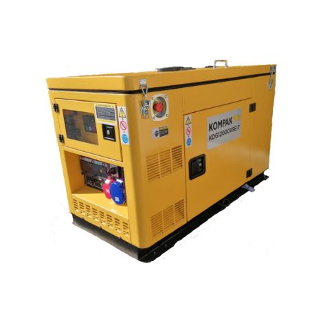 Groupe électrogène 10.000W Diesel insonorisé – 230V/400V – Moteur 4 temps OHV – Démarrage électrique – Autonomie 7h à 100% – Kompak (1/5)