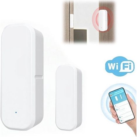Alarme de porte Wi-Fi – Capteur intelligent – Compatible Google/Alexa – 2,4 GHz – Sécurité domestique (1/5)