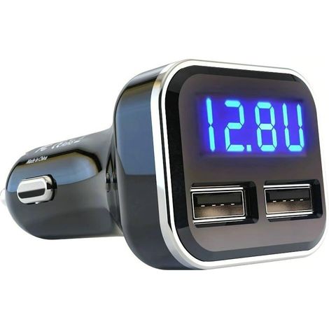 Voltmetro per caricabatterie da auto, monitor batteria auto, display LED amplificatore di tensione, adattatore per accendisigari per iPhone 15 S24 iPad (1/4)
