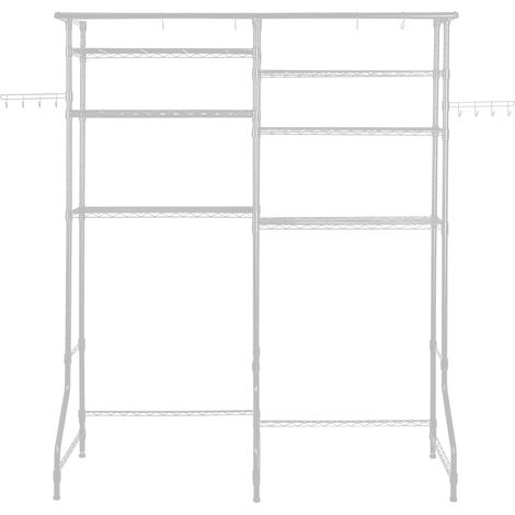Étagère blanche au-dessus lave-linge et sèche-linge, tablettes réglables, 6 niveaux sur deux colonnes, acier au carbone, 150 kg (1/5)