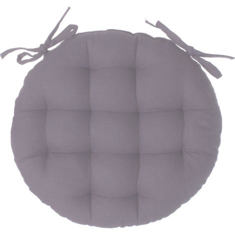 Galette de chaise ronde gris D38cm - Atmosphera créateur d'intérieur (1/3)