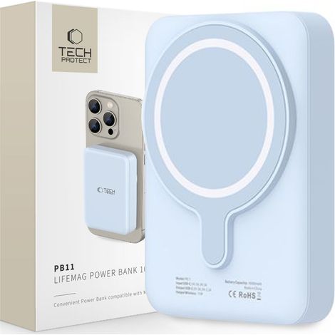 Batterie externe TECH-PROTECT PB11 LIFEMAG MAGSAFE 10 000 mAh bleue (1/5)