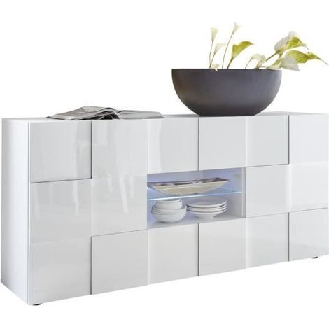 Lc-mobili Milano buffet blanc laqué 181 cm (1/5)